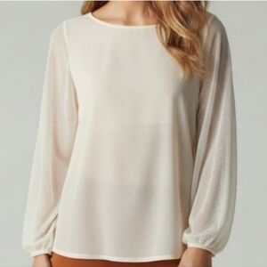 ANTTHONY Original Creme Blouse with Long Bishop Sleeves Size 1X